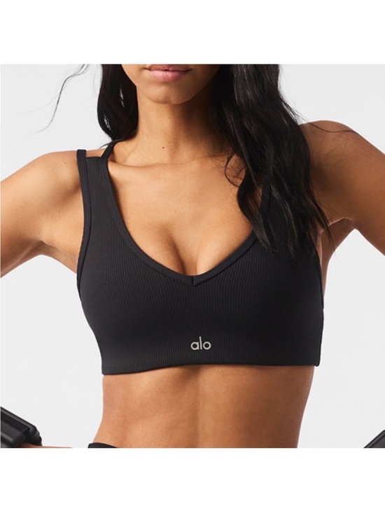 ALO Yoga Other - ALO Yoga Black Ribbed Sports Bra